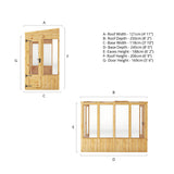 Lean-to wooden greenhouse 8 x 4