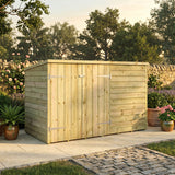 Pent roof wooden bike shed 3 x 6