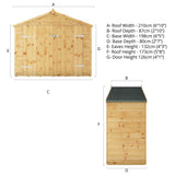 3 x 7 Tongue & Groove Apex Roof Bike Store