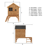 Wooden Playhouse - standard, with tower or with tower and slide