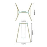 Single wooden frame play swing