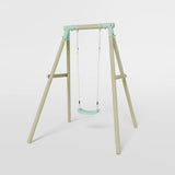Single wooden frame play swing