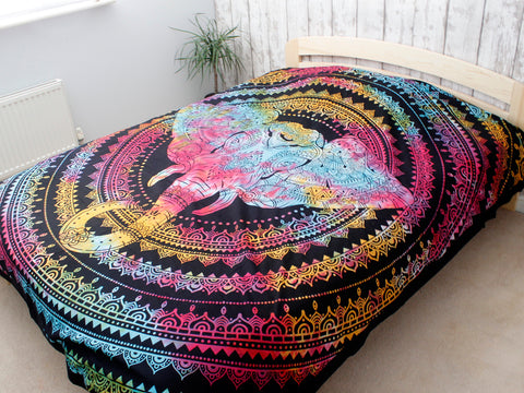 Cotton double bedspread /wall hanging - Elephant