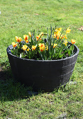 extra large half barrel plastic planter Plastic half barrel planter