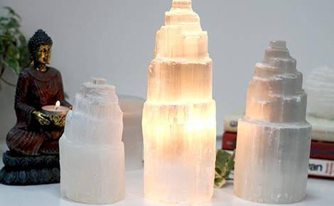 Selenite lamp - (3 size options)