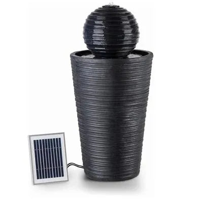 Solar water feature - Sphere and Column slate grey