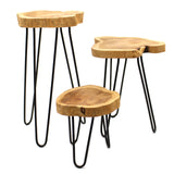 Wooden plant stands (set of 3)