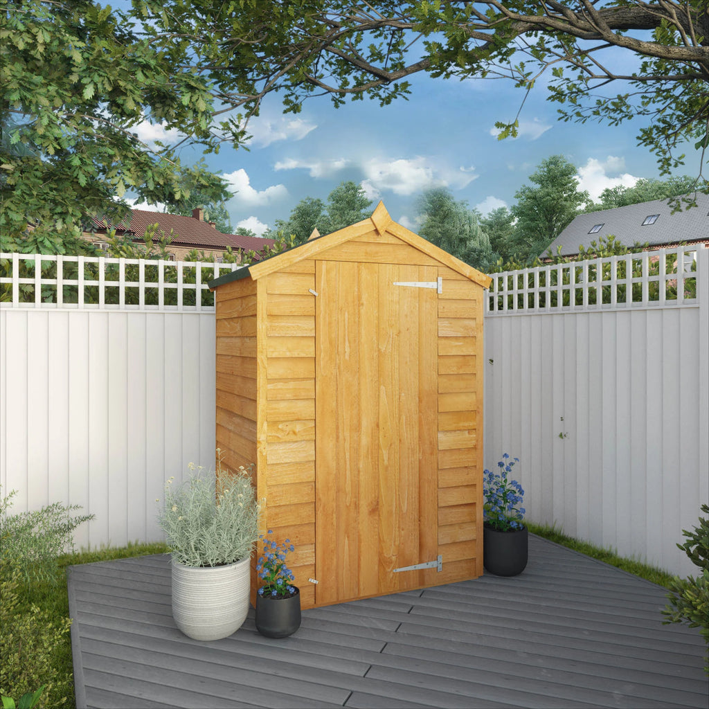 TAUS 4x3 Ft Outdoor Resin Garden Storage Shed – Lockable Double Doors – Brown
