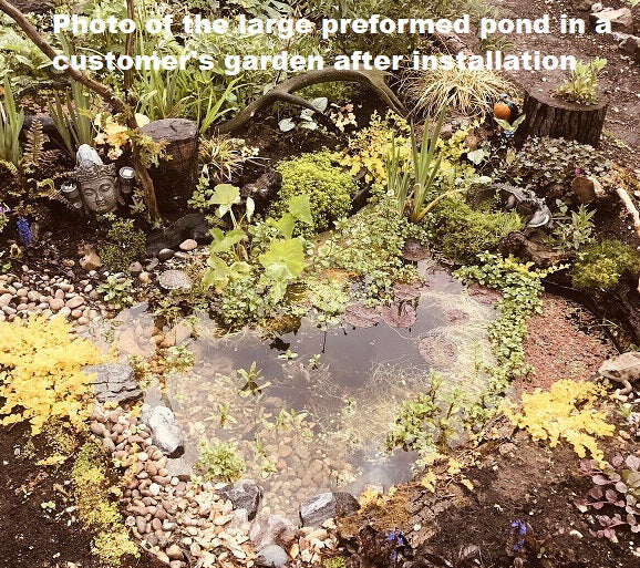 Preformed Pond - 3 sizes plastic garden pond wildlife pond ready made ...